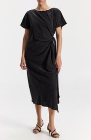Ronen Chen Carmela Asymetrical Shortsleeve Midi Dress