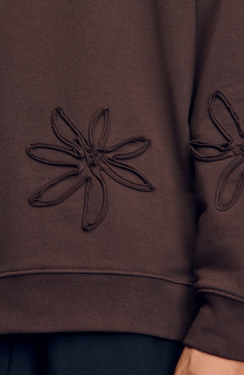 SANDRO Oversized floral sweatshirt, Alternate, color, 