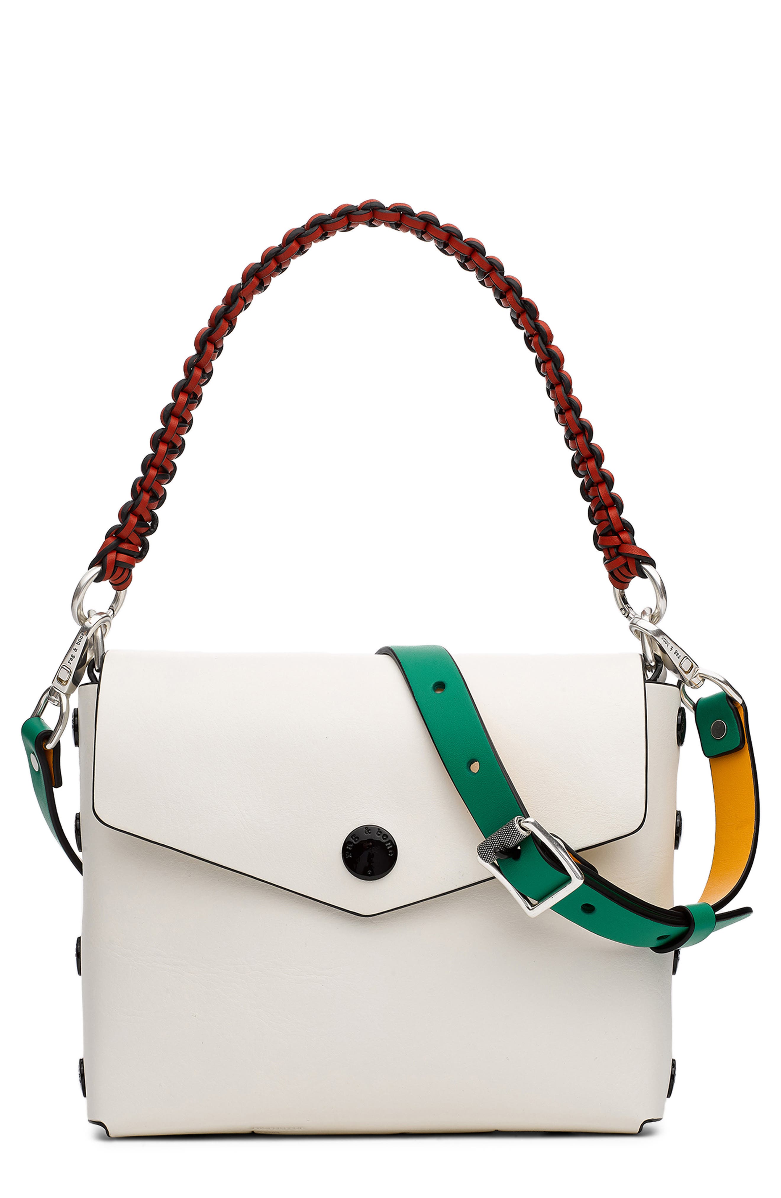 Atlas Suede Shoulder Bag, Main, color, WHITE MULTI