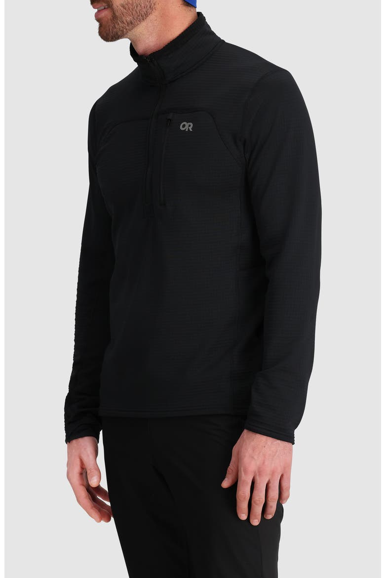 Vigor Half Zip Fleece Pullover, Alternate, color, BLACK