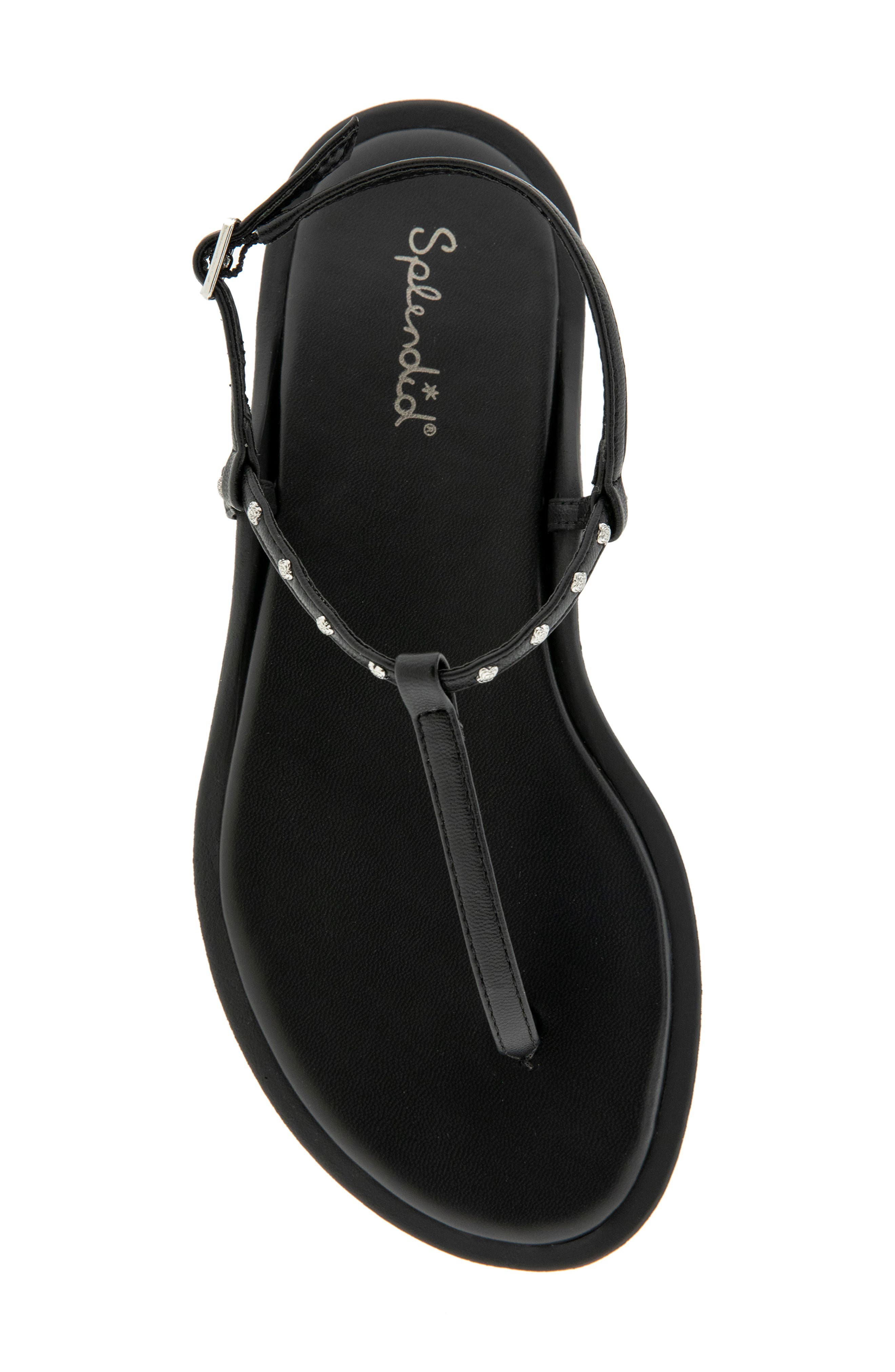 Splendid Asher Studded T-Strap Sandal, Alternate, color, Black