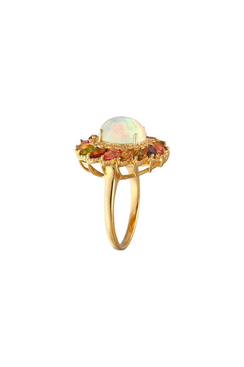 Ethiopian Opal Oval Halo Ring, Alternate, color, OPAL MULTI