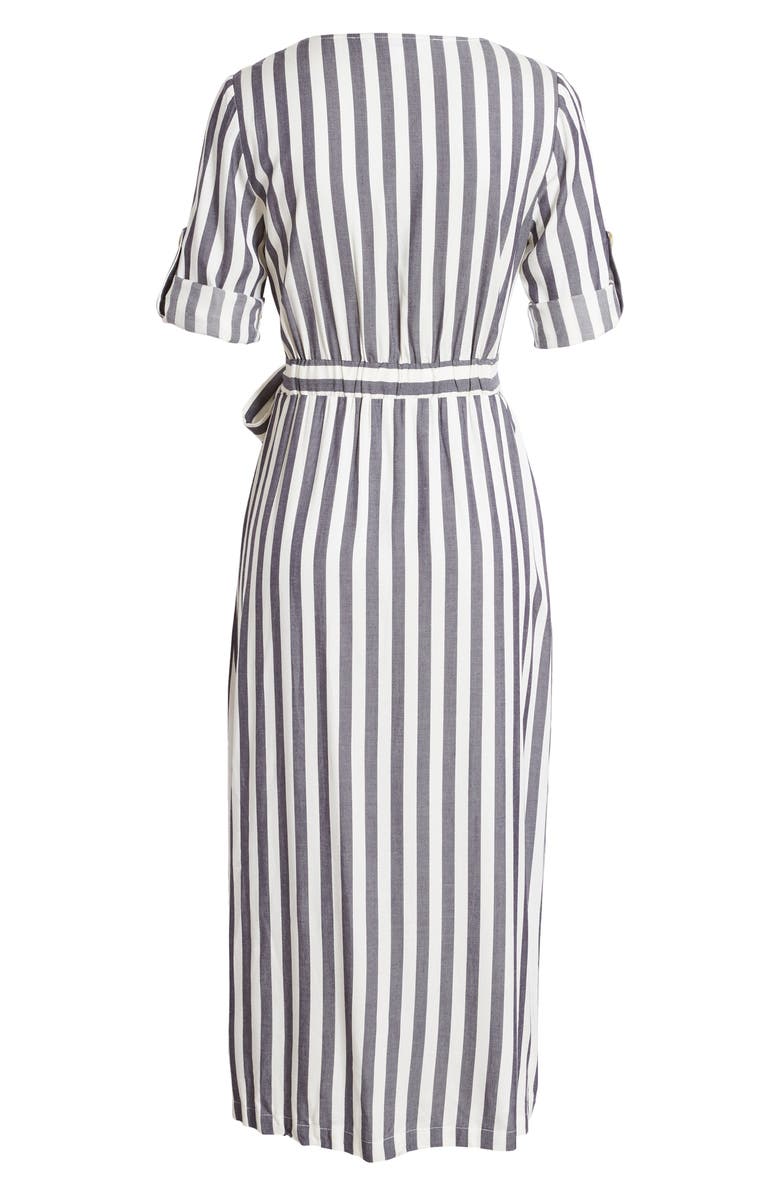 BB Dakota by Steve Madden Set Sail Stripe Midi Dress, Alternate, color,