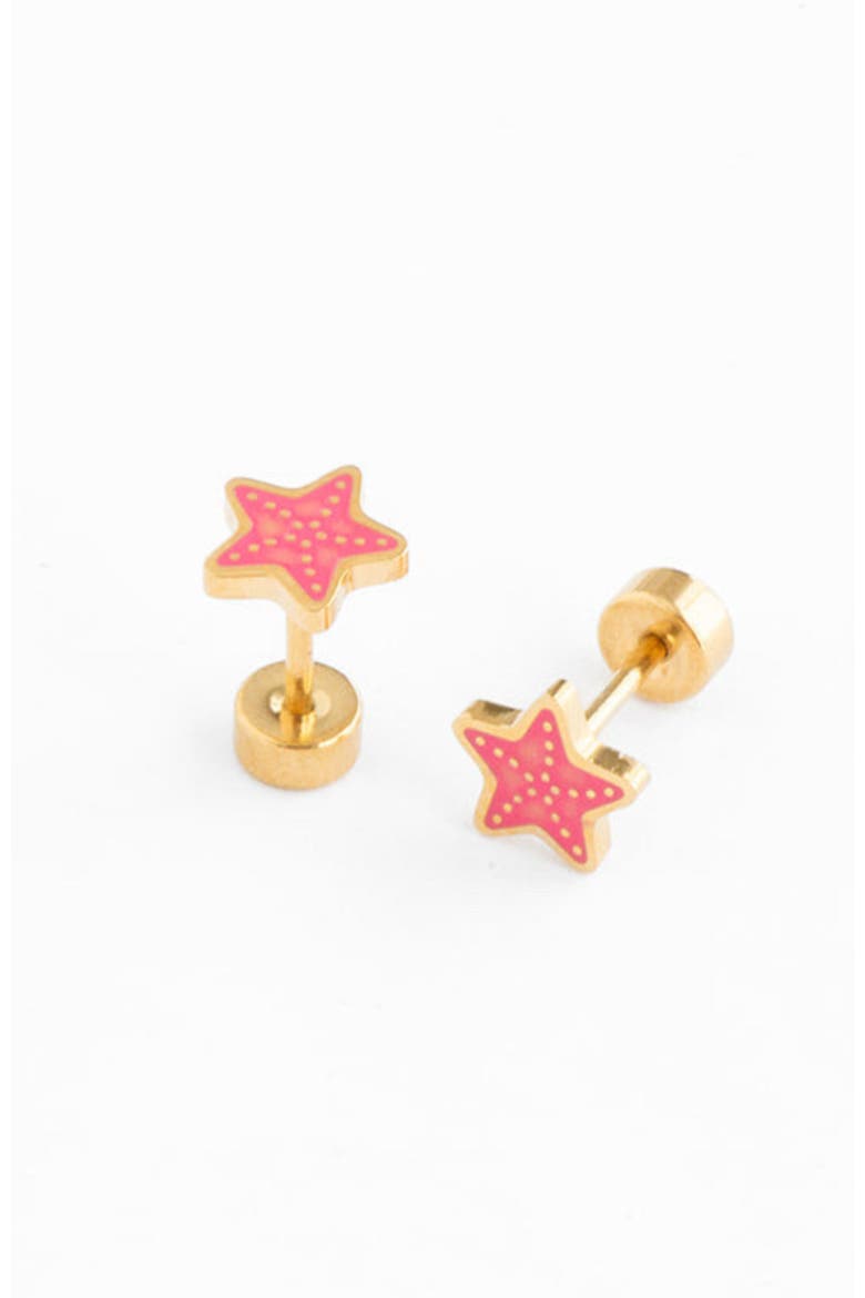 Starfish Stud Earrings, Alternate, color, Pink