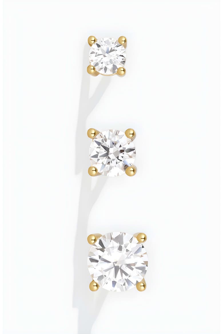 Classic Cubic Zirconia Stud Earrings, Alternate, color, Gold