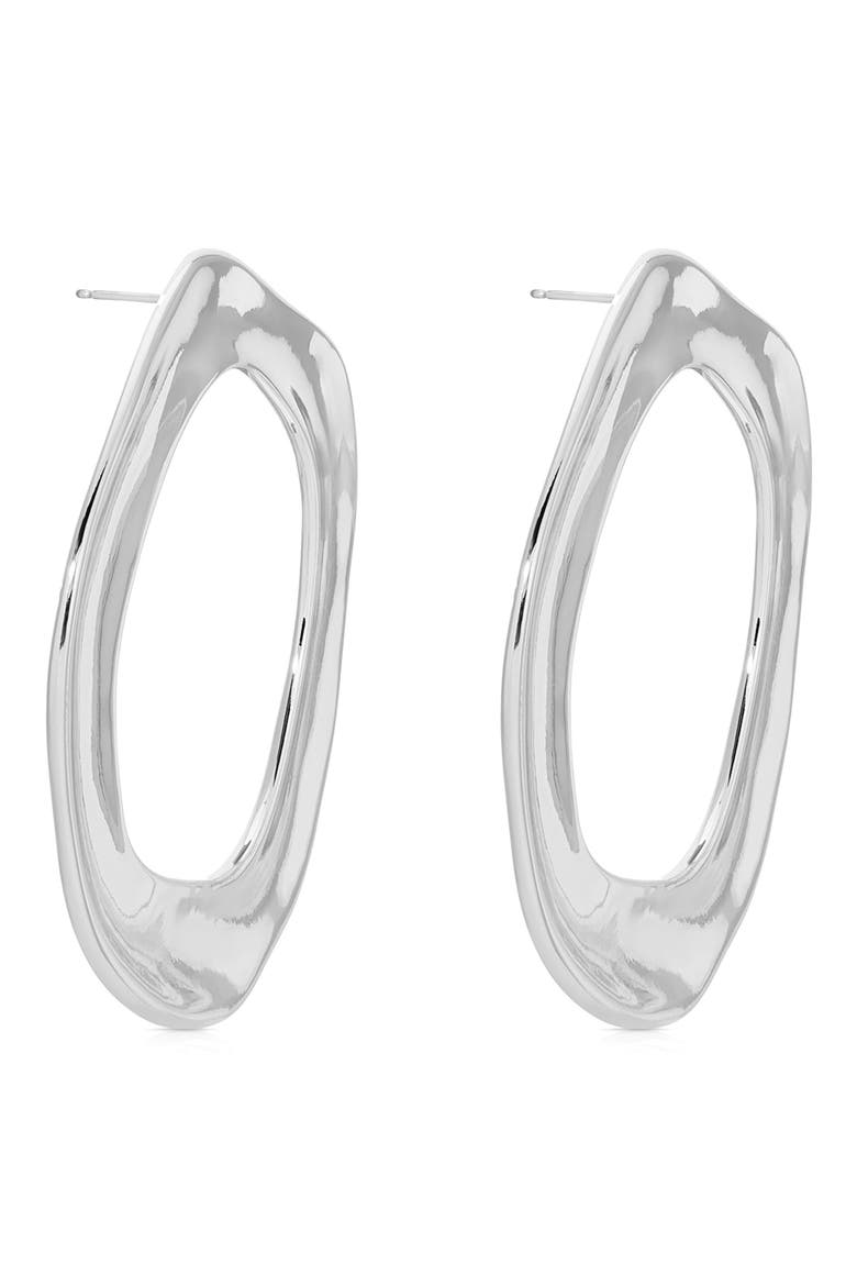 Open Circle Drop Earrings, Alternate, color, SILVER