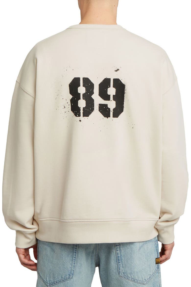 Sprayed 89 Loose Organic Cotton Crewneck Sweatshirt, Alternate, color, WHITEBAIT