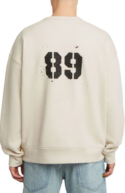 G-star Sprayed 89 Loose Organic Cotton Crewneck Sweatshirt In Neutral