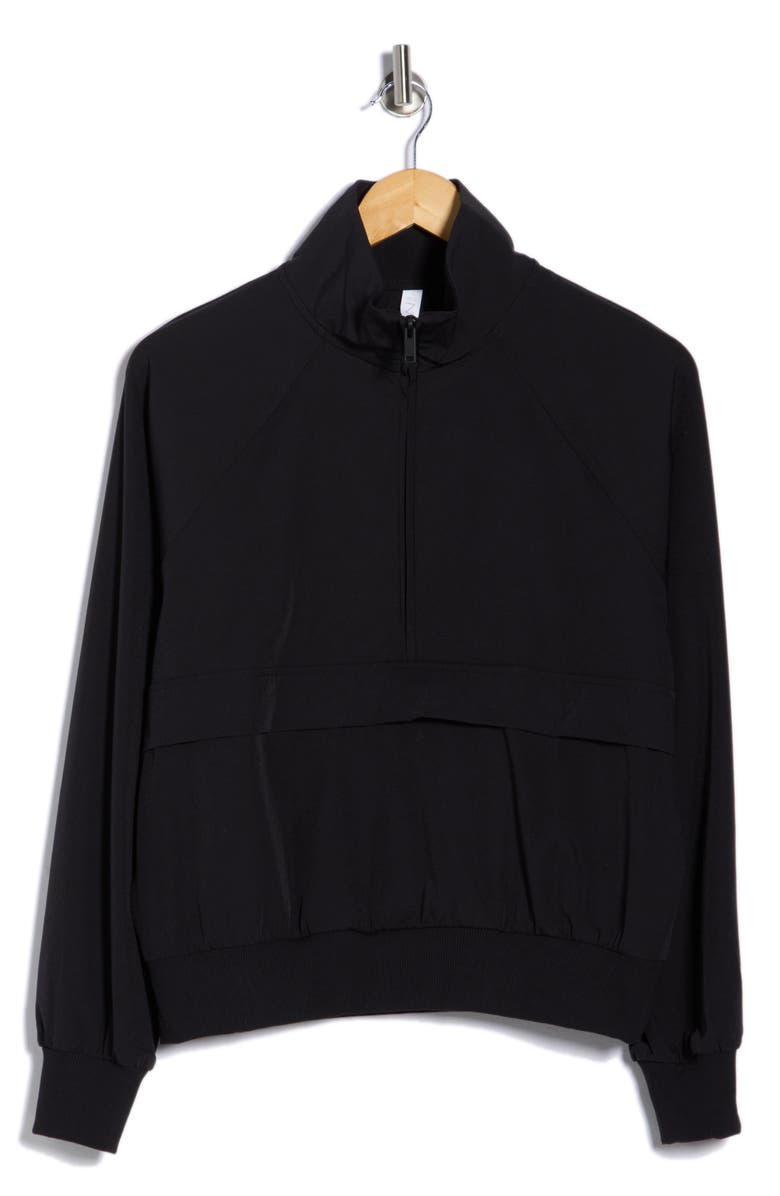 Z by Zella Perfect Day Half Zip Pullover, Alternate, color, Black