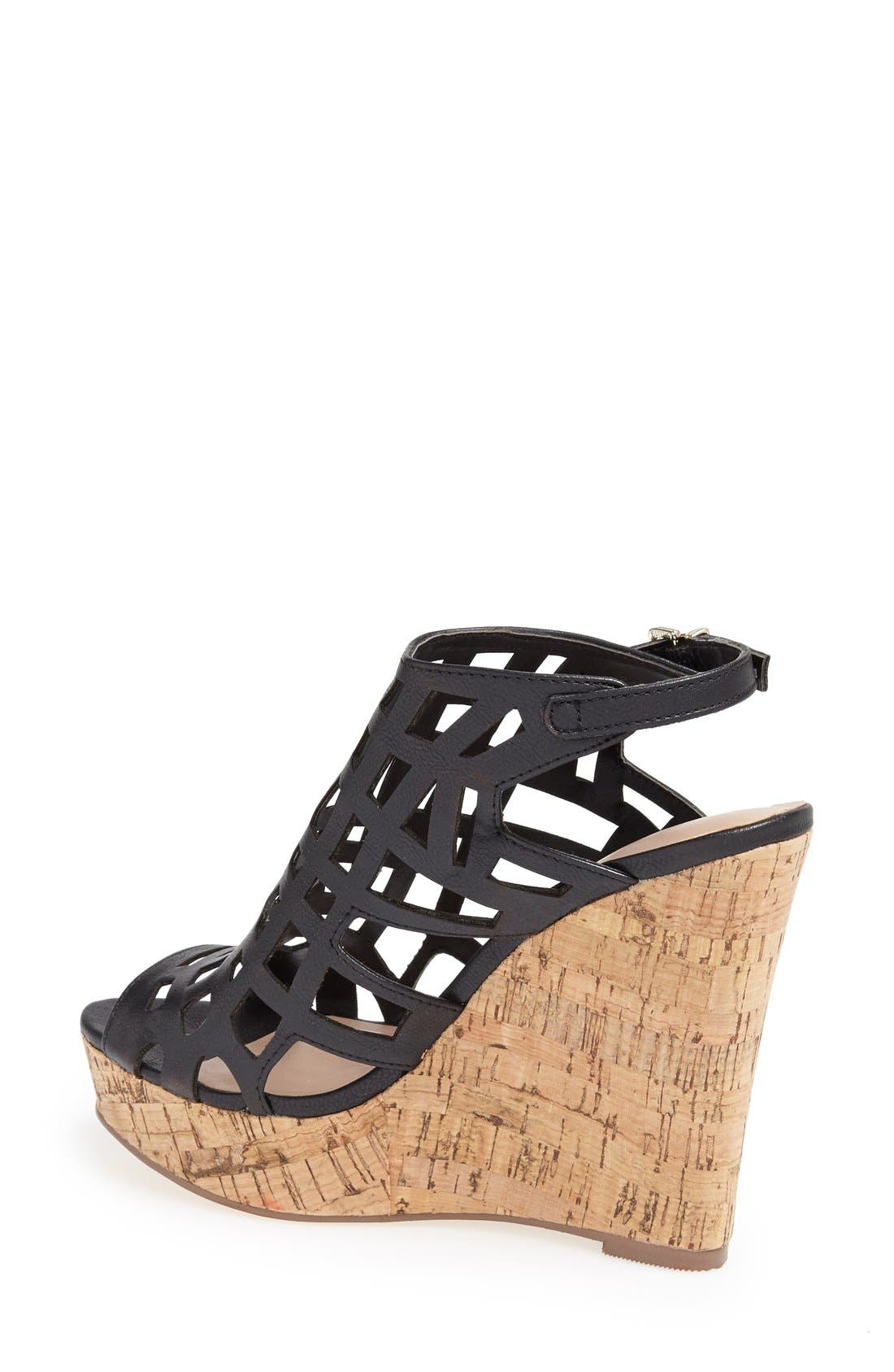'Affluent' Cage Sandal, Alternate, color, BLACK