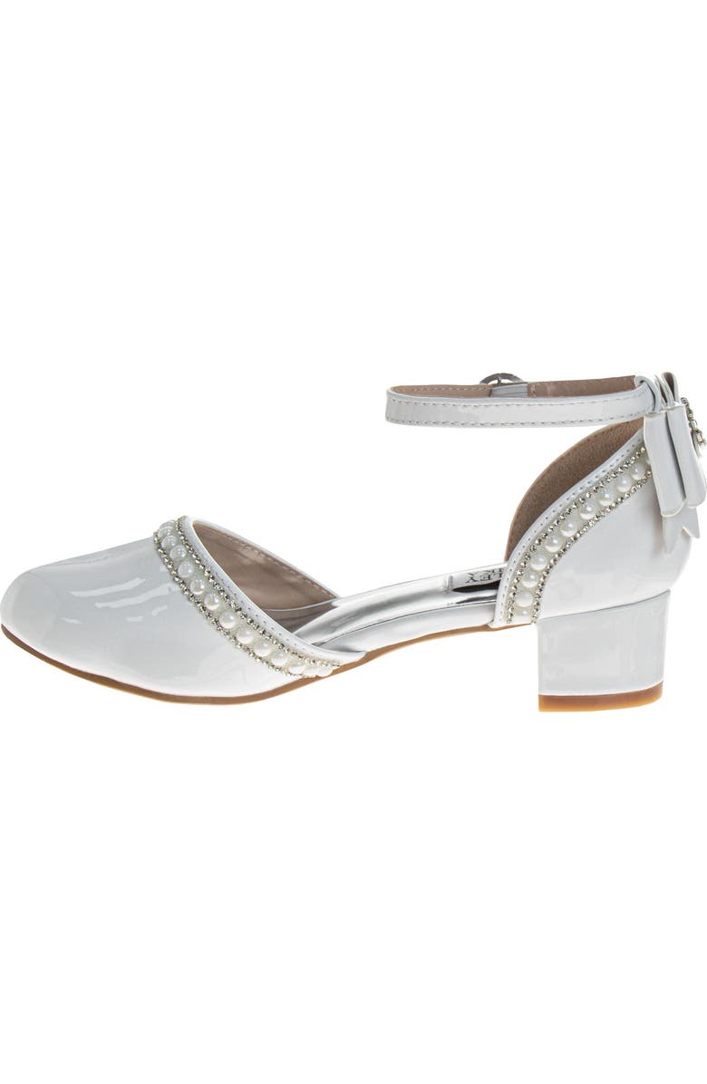 BADGLEY MISCHKA Low Heeled Dress Shoes Girls' Elegant Stylish Formal Wear, Alternate, color, White Patent