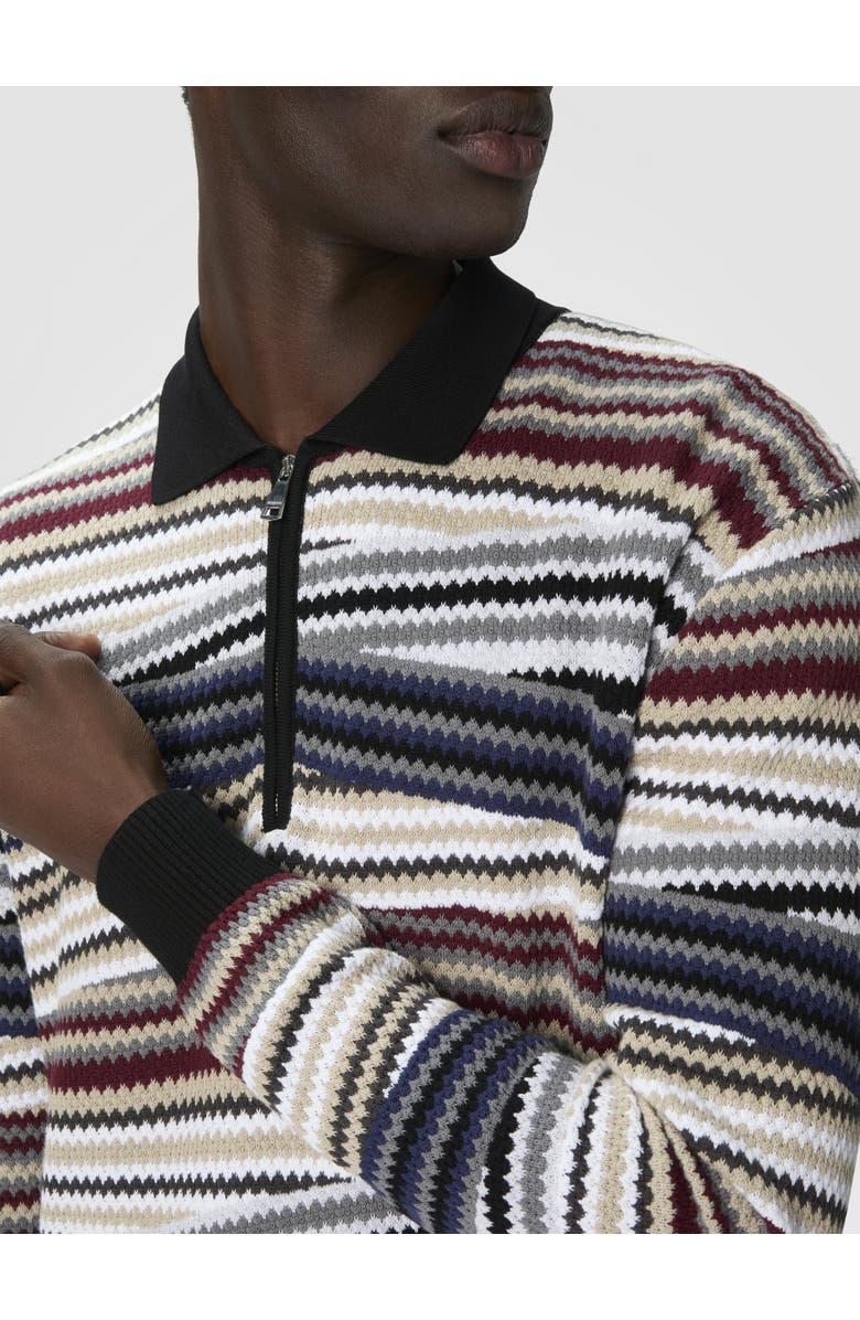 Missoni Long Sleeve Polo With Zip And Striped Zigzag Pattern, Alternate, color, Multicoloured