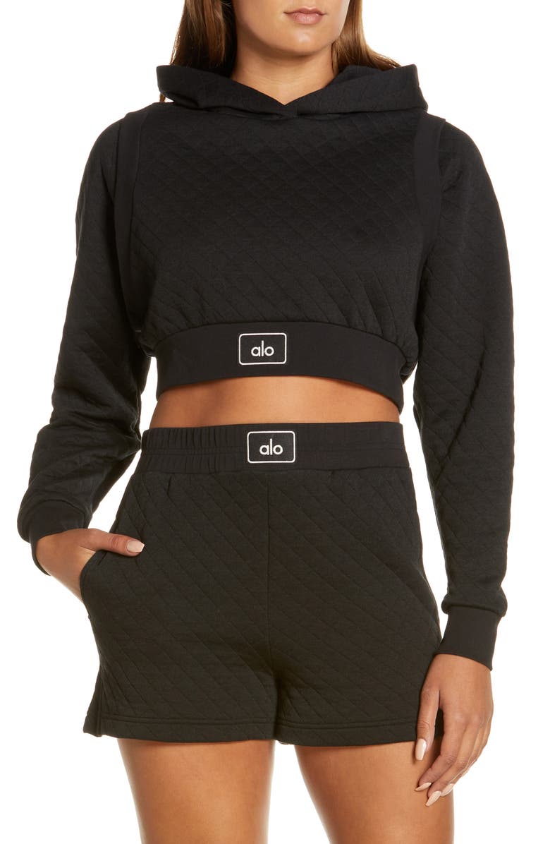 Alo Arena Quilted Crop Hoodie, Main, color,