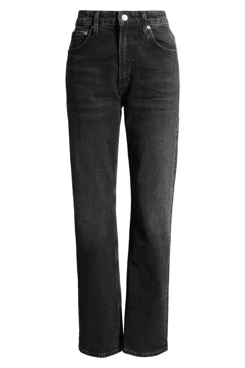 Zurie High Waist Straight Leg Jeans, Alternate, color, STORMY