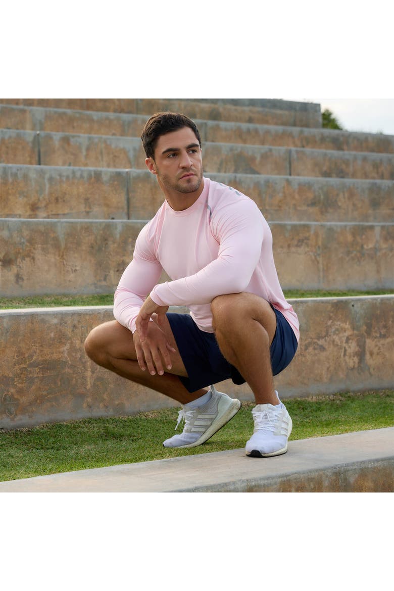 Men's Long Sleeve Jet Tee for Sun and UV Protection, Alternate, color, Tickle Me Pink