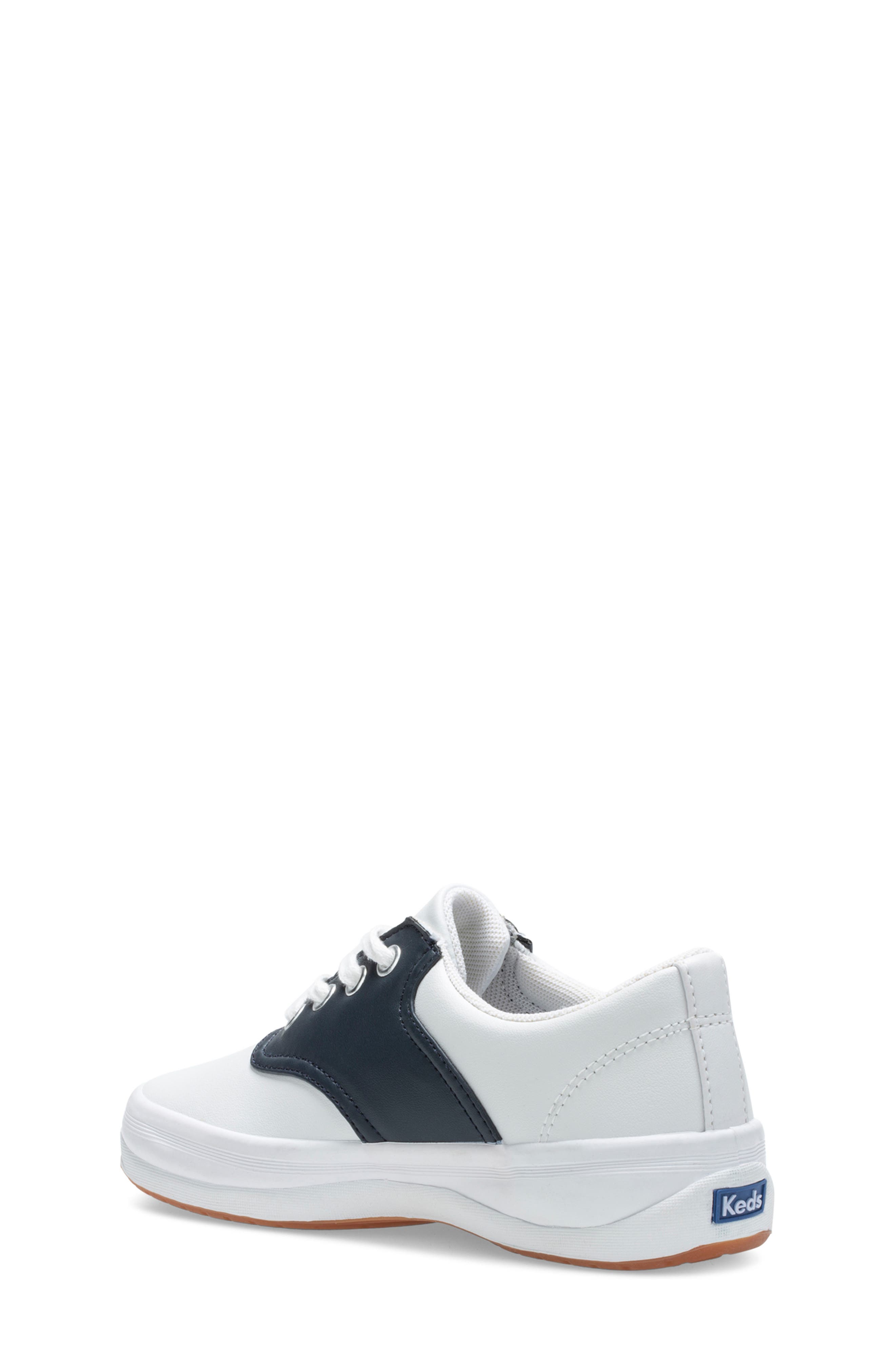 Kids' School Days II Sneaker, Alternate, color, WHITE/ BLACK LEATHER