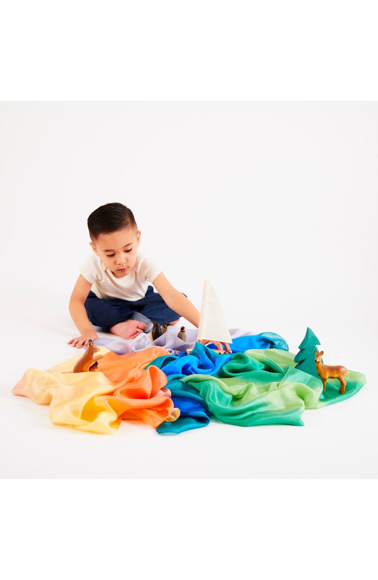 Sarah's Silks Set of 4 Earth Playsilks, Alternate, color, 