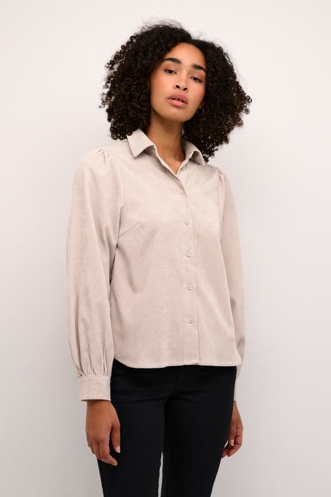 KAhermine Velvet Voluminous Sleeve Shirt