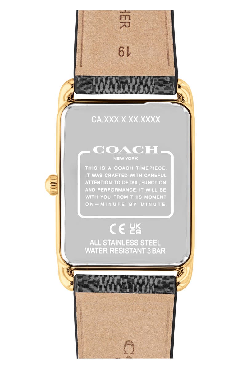 COACH Elliot Synthetic Strap Watch, 32mm x 36mm, Alternate, color, Black