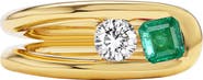 Uniform Object Impact Emerald & Diamond Ring