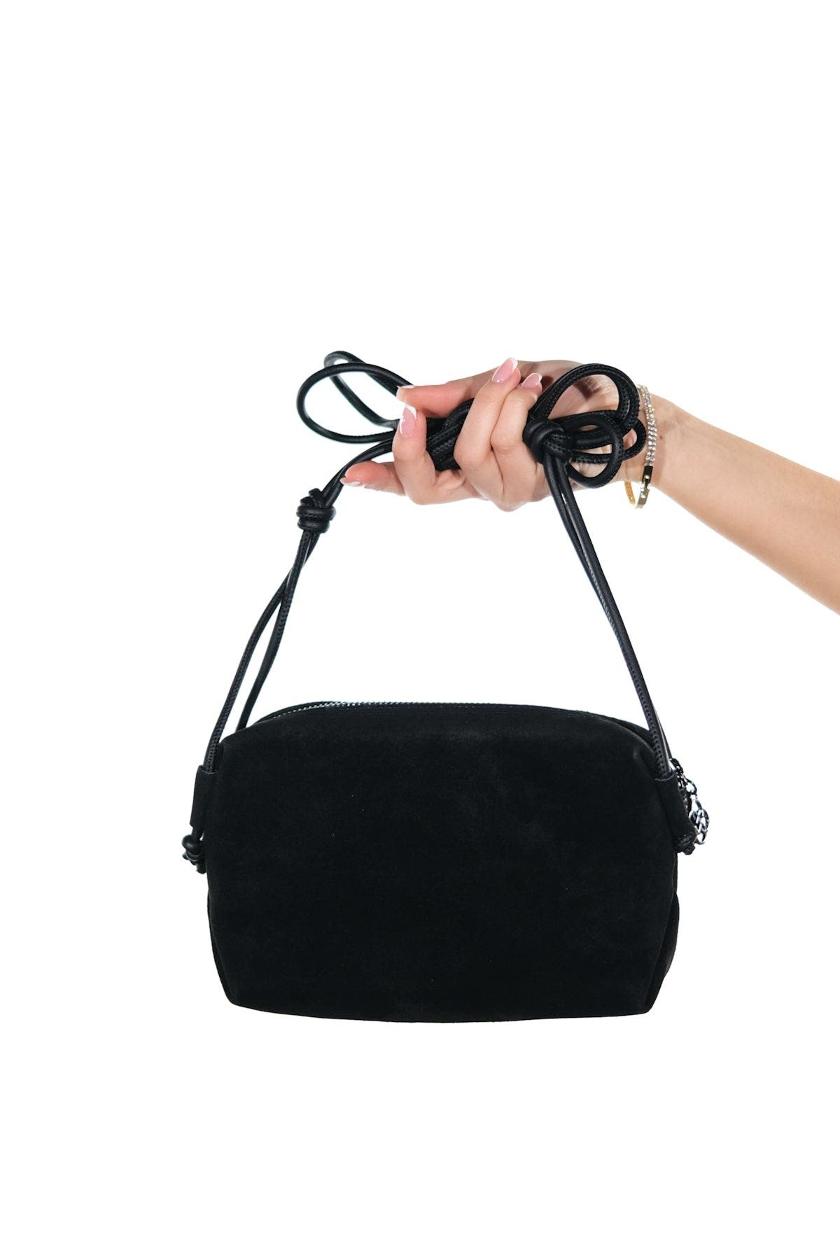 Forever & Always Shoes Selsey Crossbody Leather Bag, Alternate, color, Black Suede