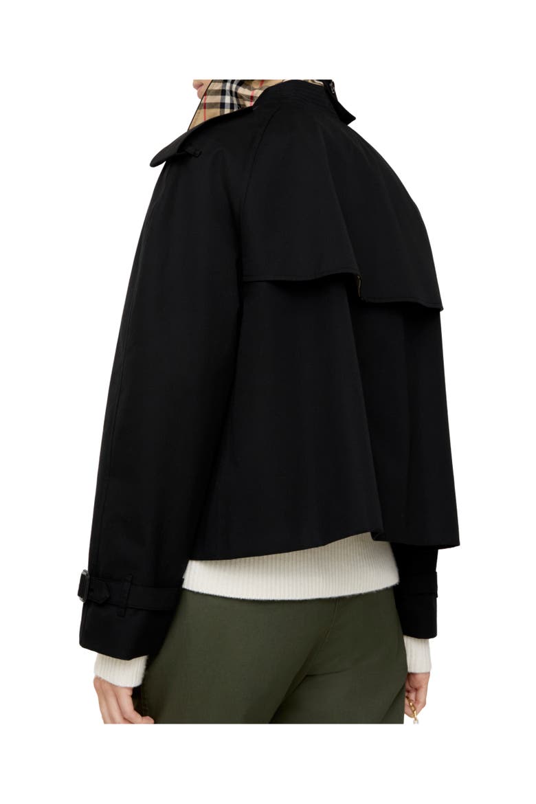 Cropped Gabardine Mayfair Trench Jacket, Alternate, color, Black