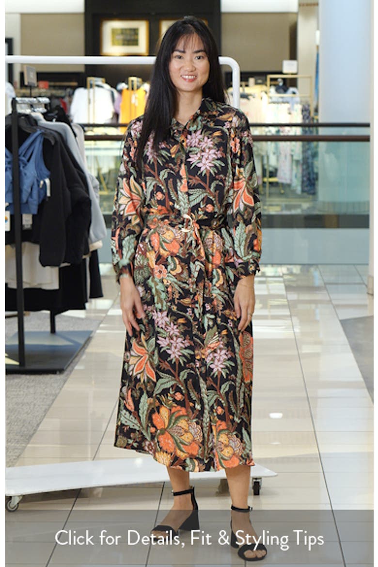 Floral Long Sleeve Midi Shirtdress video