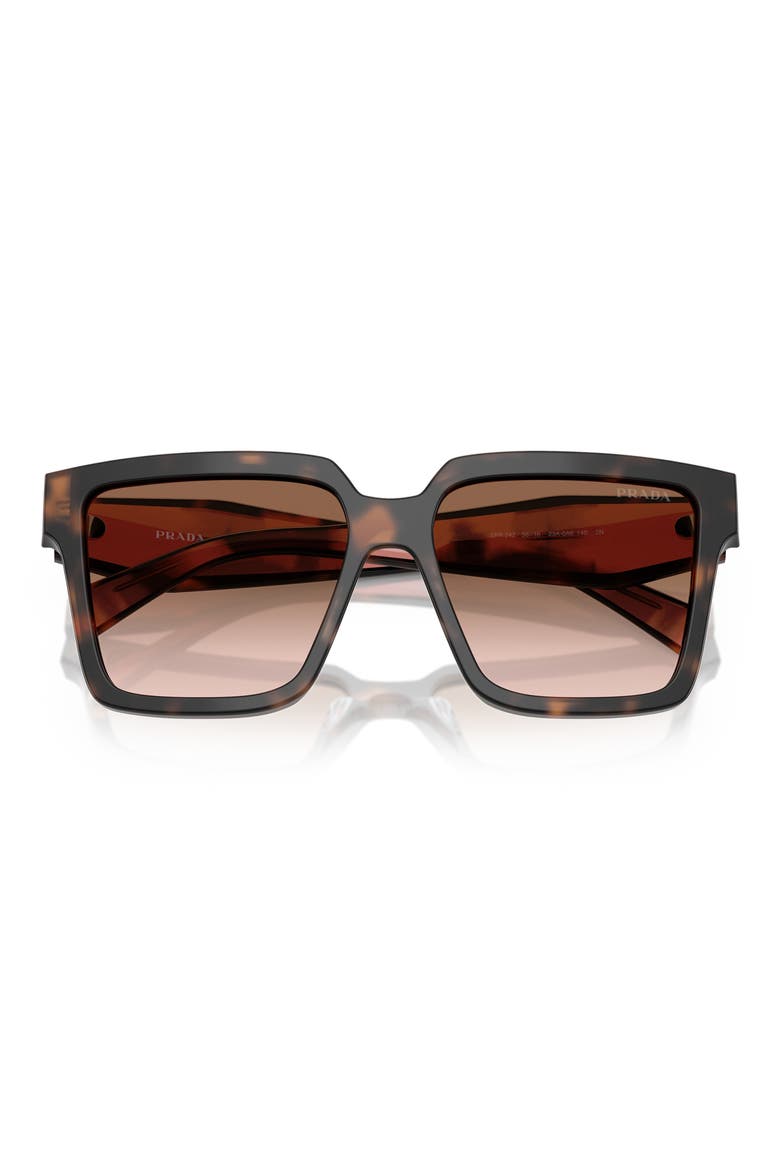 56mm Square Sunglasses, Alternate, color, BROWN GRAD