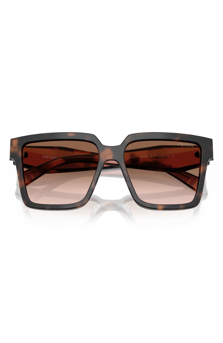Prada 56mm Square Sunglasses, Alternate, color, Brown Gradiant