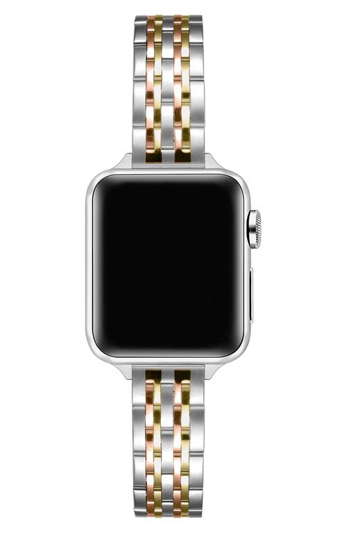 The Posh Tech Rainey Tricolor Apple Watch® Bracelet Watchband In Silver/gold/rose Gold
