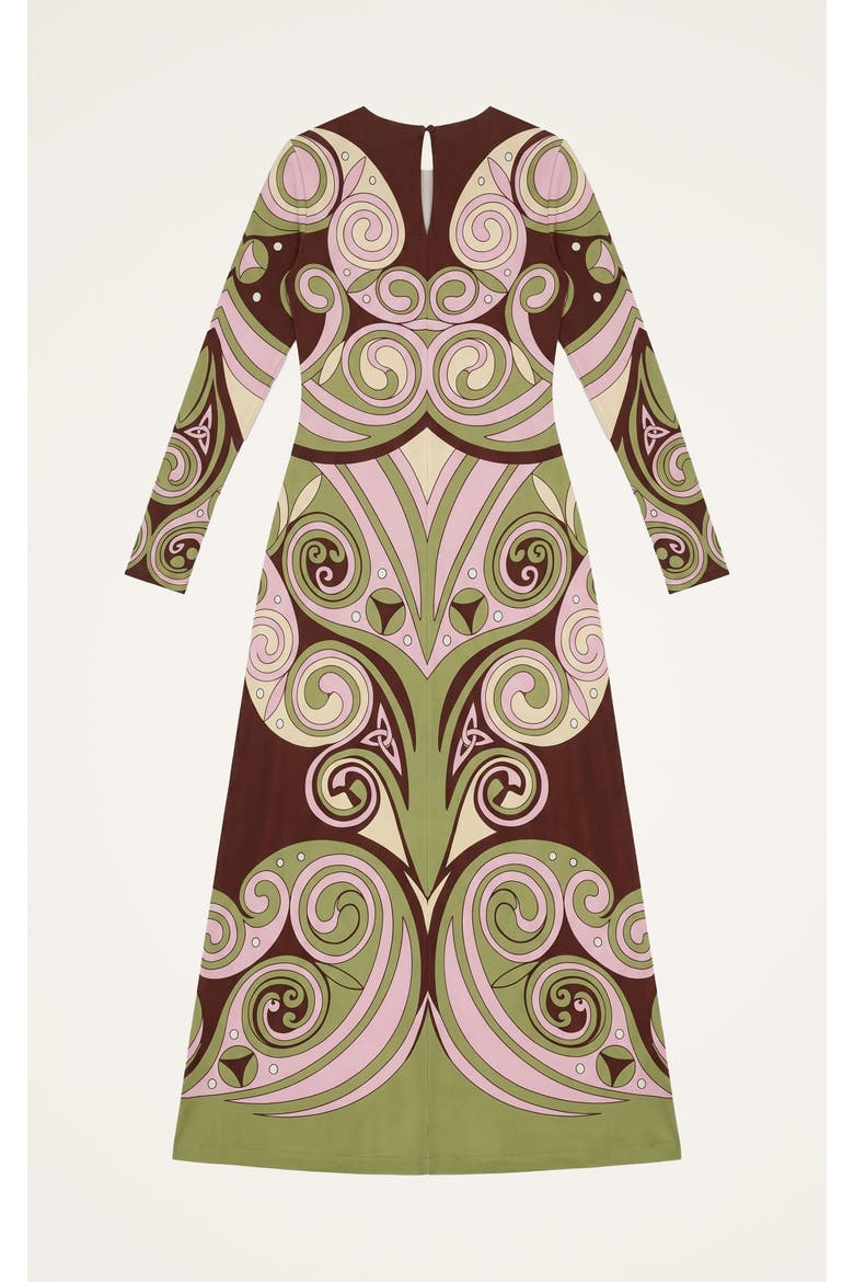 Slinky Swing Dress, Alternate, color, Kells Swirl Placée Burgundy
