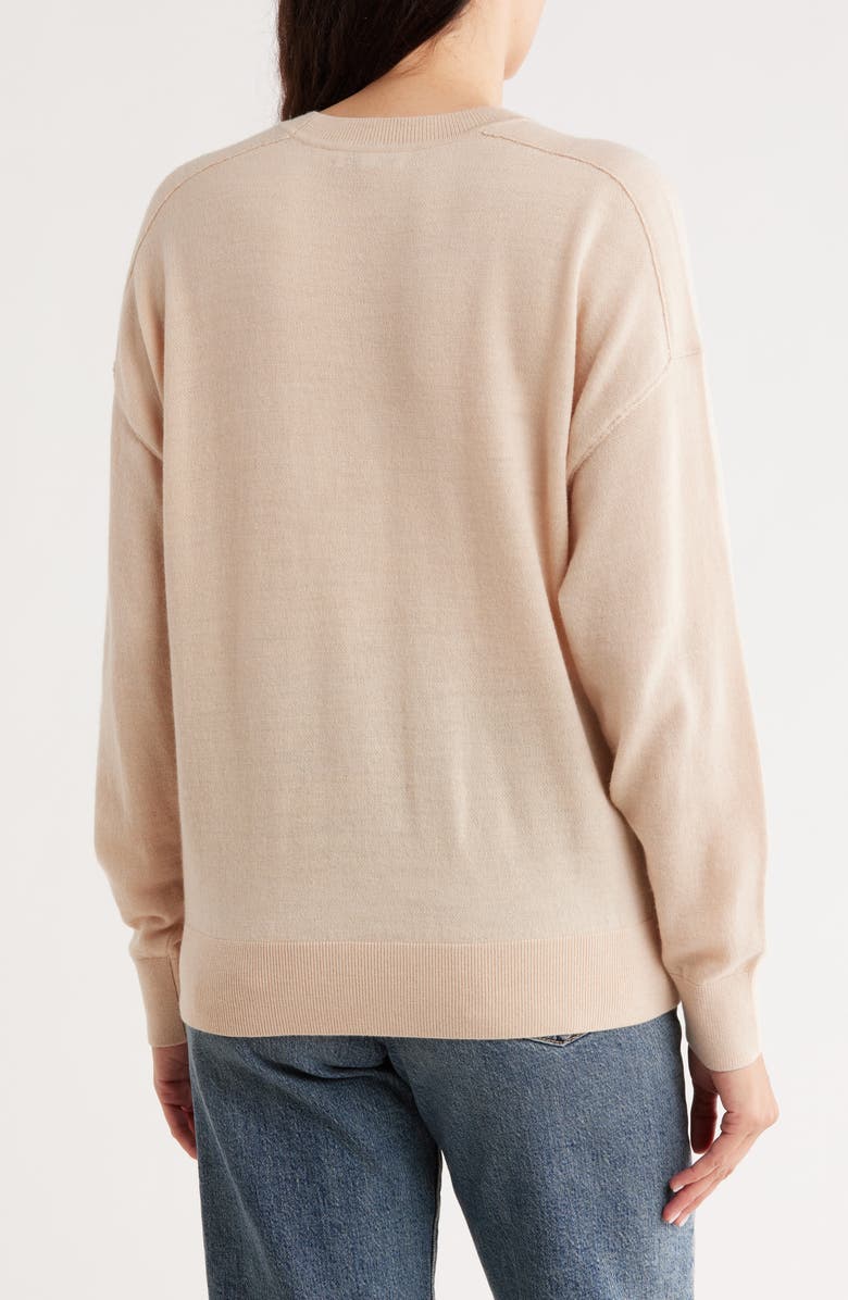 Madewell Hayes Crewneck Merino Wool Sweater, Alternate, color, Latte