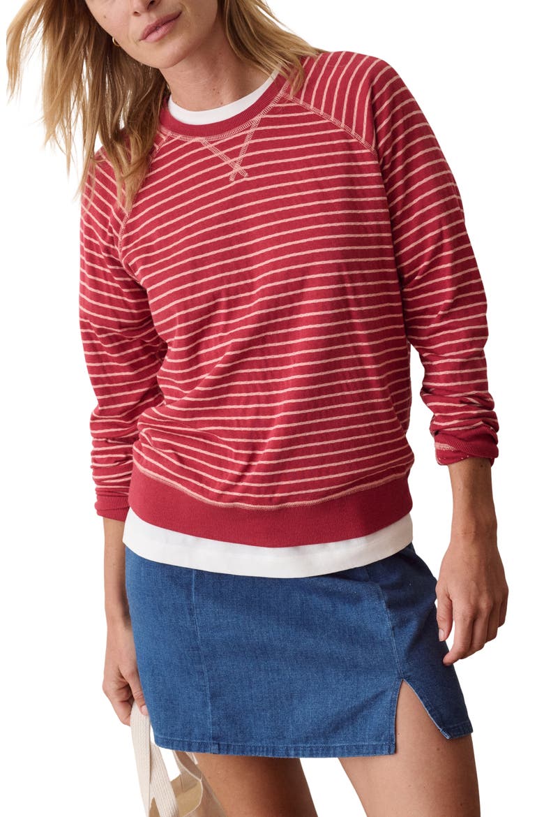 Raglan Sleeve Reversible Cotton Blend Top, Main, color, DUSK ROSE STRIPE