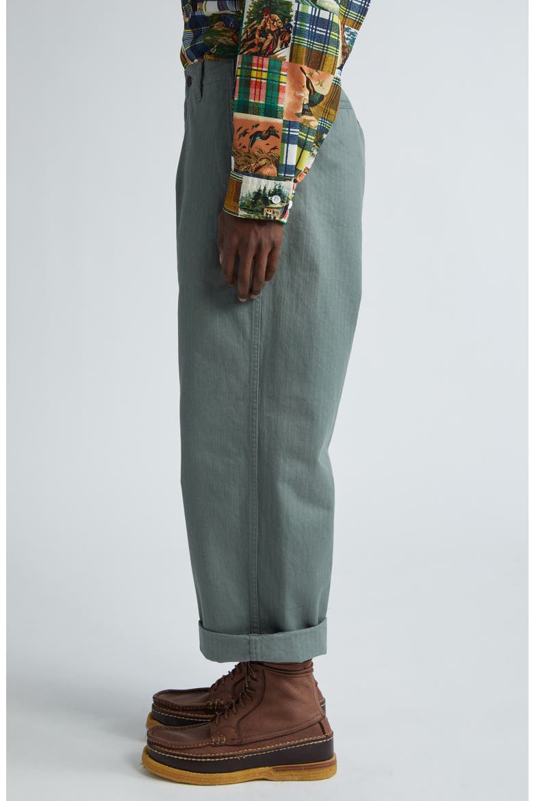 Mil Herringbone Stripe Pants, Alternate, color, SAGE 66