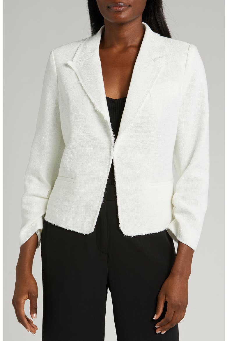 Raw Hem Crop Blazer, Alternate, color, NEW IVORY