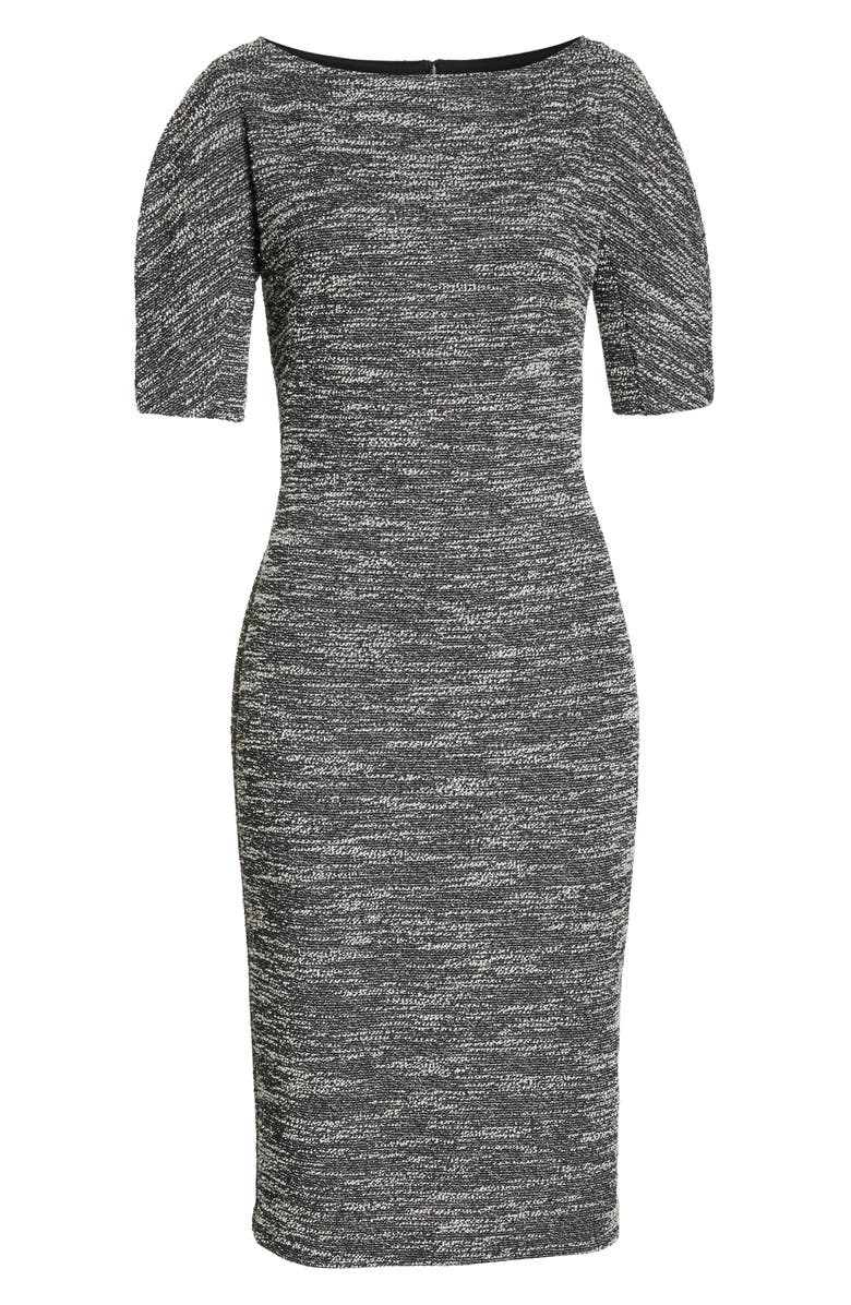 Maggy London Textured Arc Sheath Dress, Alternate, color,