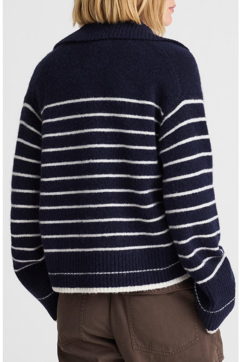 CloudSoft Polo Sweater, Alternate, color, IVORY MINI STRIPE