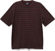 MANGO Stripe Relaxed Fit Cotton Crewneck Shirt