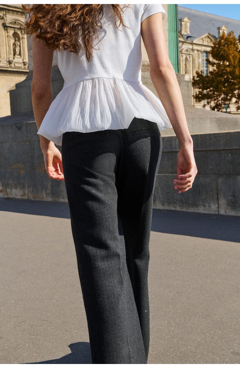 H&M Embellished Trousers, Alternate, color, Dark Gray