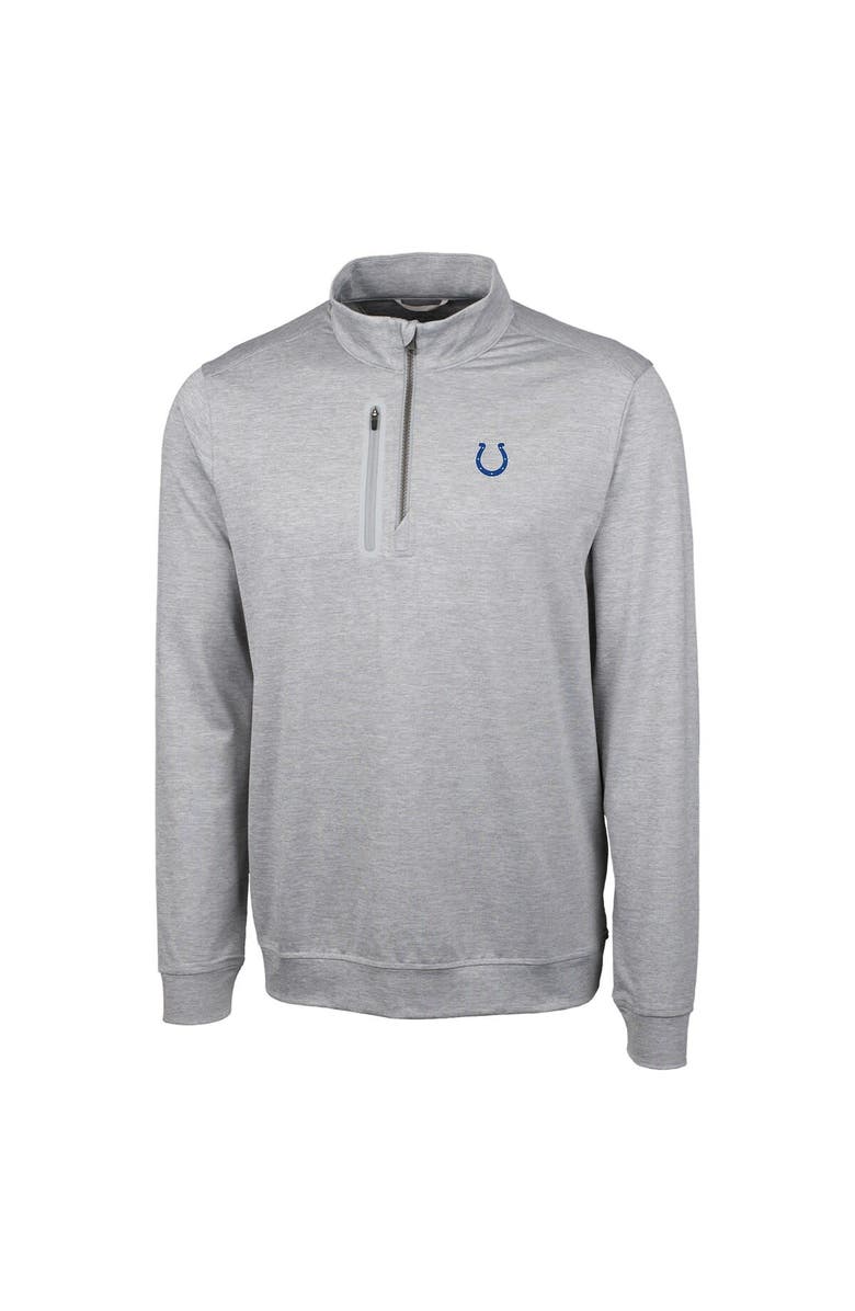 Cutter & Buck Men's Cutter & Buck Heather Gray Indianapolis Colts Big & Tall Stealth Quarter-Zip Pullover Jacket, Main, color, Heather Gray