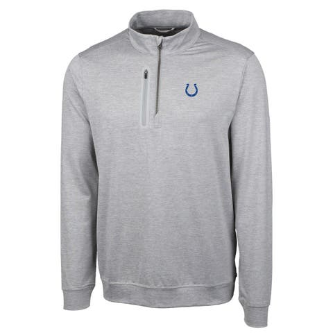 Men's Cutter & Buck Heather Gray Indianapolis Colts Big & Tall Stealth Quarter-Zip Pullover Jacket