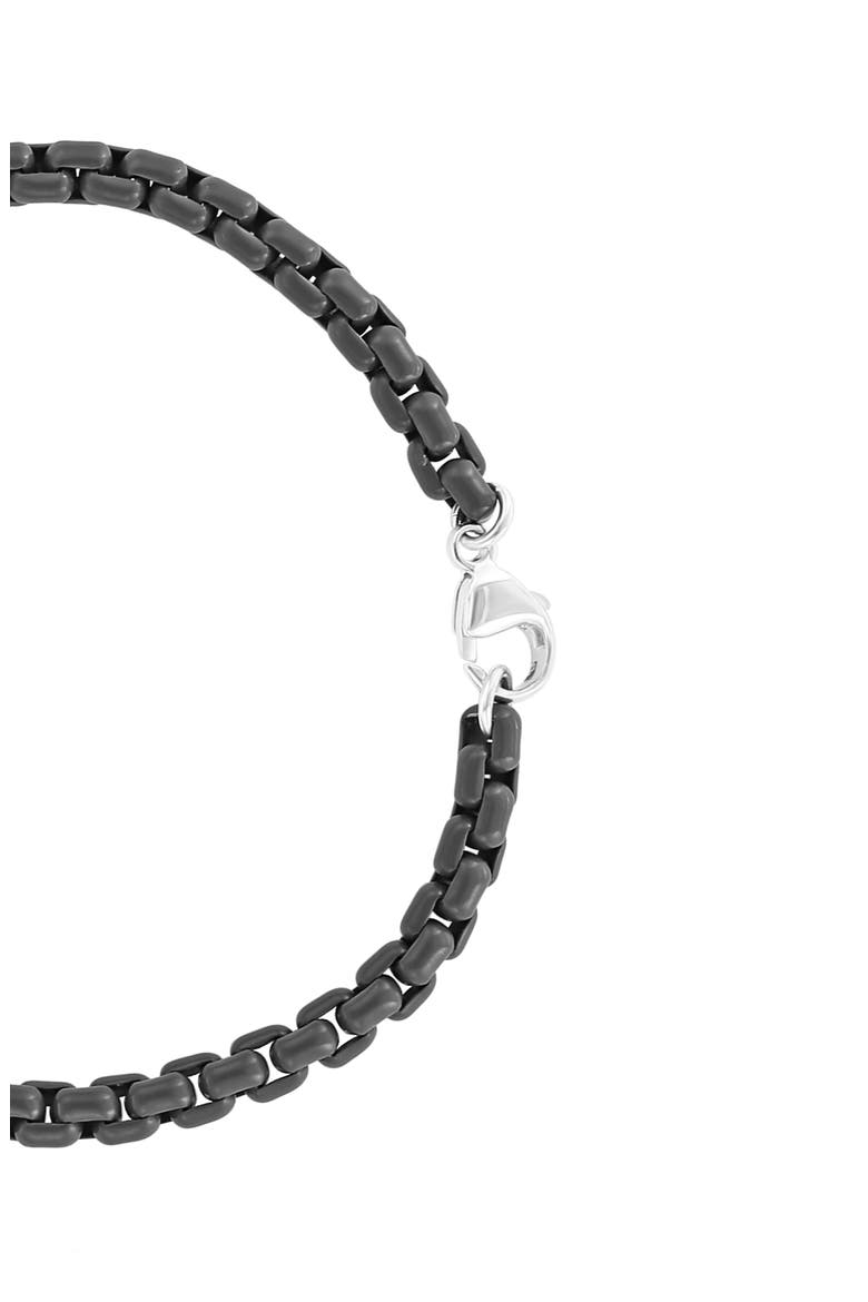 Sterling Silver Box Chain Bracelet, Alternate, color, BLACK