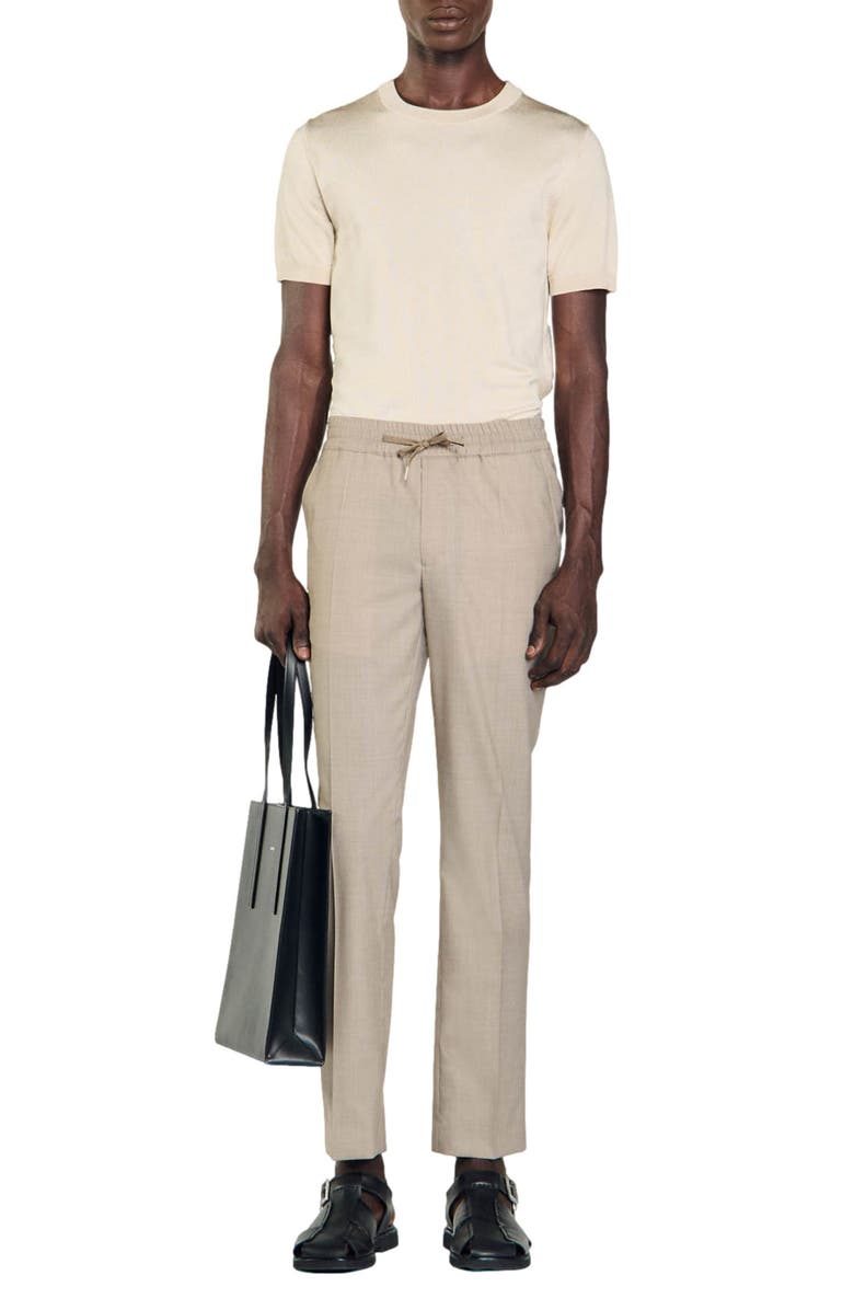 SANDRO New Alpha Virgin Wool Pants, Alternate, color,