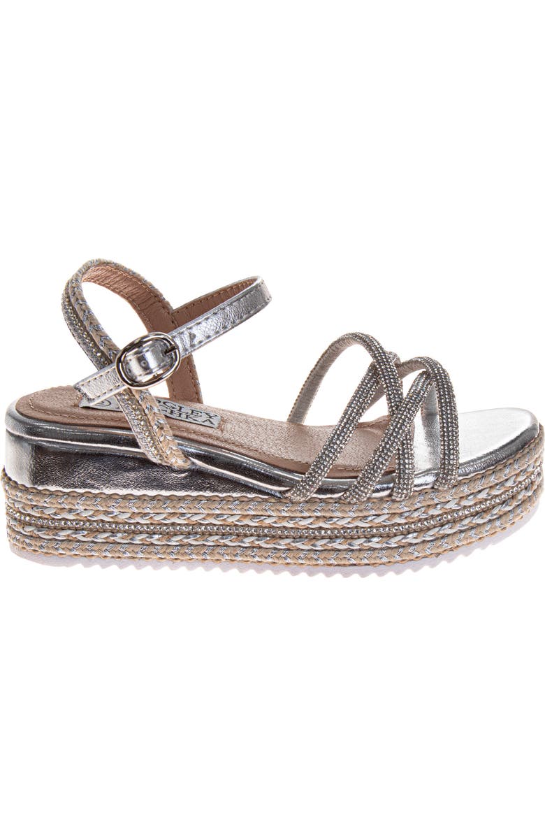 Badgley Mischka Collection Kids' Platform Wedge Sandal, Alternate, color, Silver