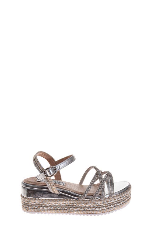 Badgley Mischka Collection Kids' Platform Wedge Sandal In Silver