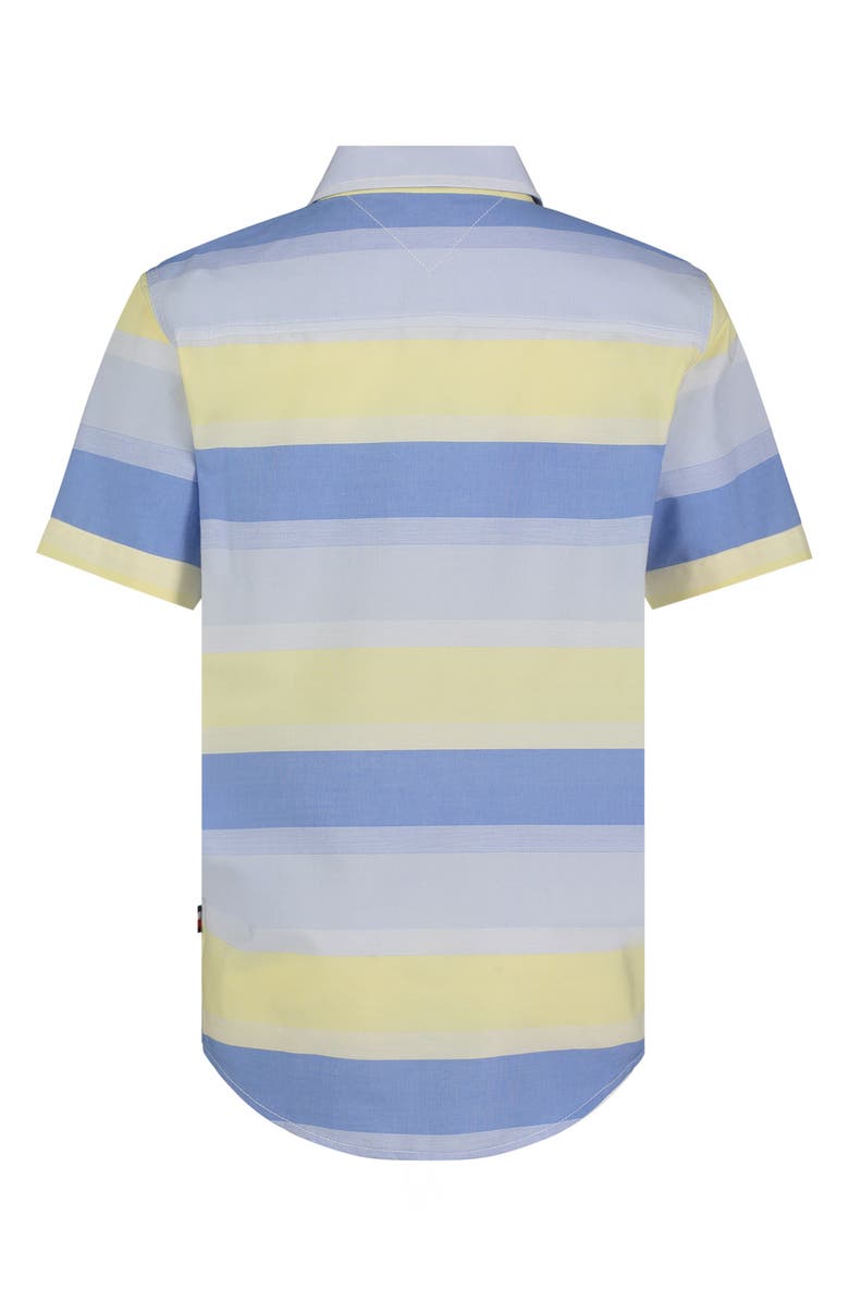 Tommy Hilfiger Kids' Stripe Short Sleeve Button-Up Shirt, Alternate, color, 