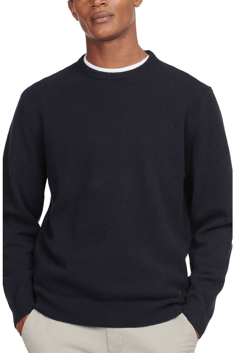 Essential Patch Wool Crewneck Sweater, Main, color, NAVY