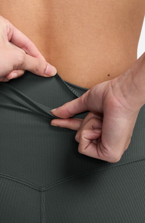 Nike Zenvy Gentle Support High Waist Rib Leggings In Green