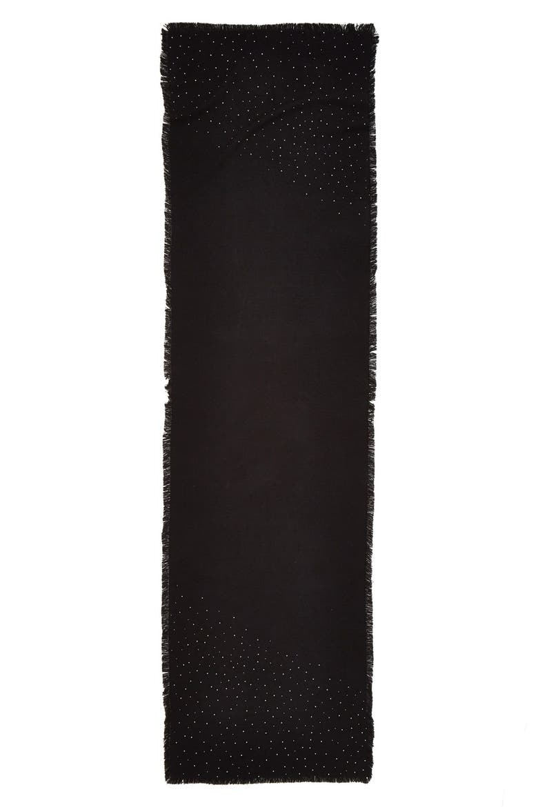 'Glitter Shine' Scarf, Alternate, color, BLACK/ SILVER