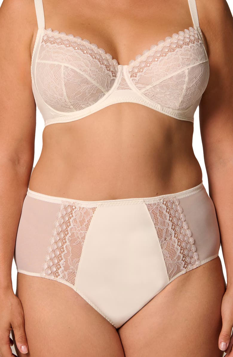 Simone Perele Radieuse High Waist Briefs, Alternate, color, Ivory